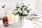 2 PCS Artificial Silk Daisy Flower Bouquet for Home Table Centerpieces Arrangement Decoration, White